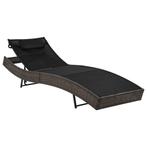 vidaXL Ligbed met kussen poly rattan bruin, Verzenden, Nieuw