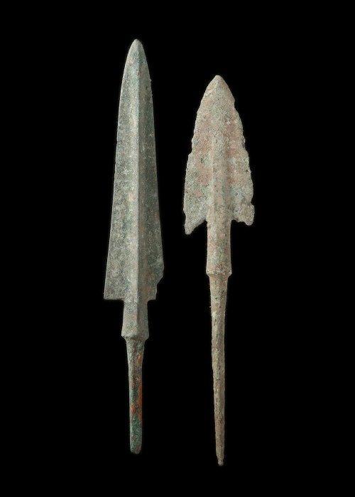 Bronstijd Brons Arrowhead paar (Zonder minimumprijs), Antiquités & Art, Antiquités | Autres Antiquités
