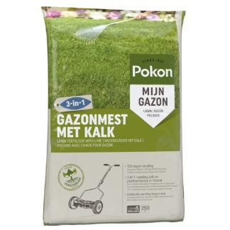 Gazonmest met kalk 3-in-1 | Pokon | 250 m² (17 kg), Tuin en Terras, Gras en Kunstgras, Verzenden