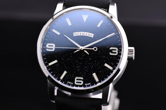 Hermann Stellar - Automatic Swiss Made - Aventurine Black -, Handtassen en Accessoires, Horloges | Heren