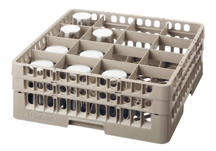 Glazenkorf kunststof bruin | 16 vakken | 500x500x183(h)mm, Zakelijke goederen, Horeca | Keukenapparatuur, Nieuw in verpakking