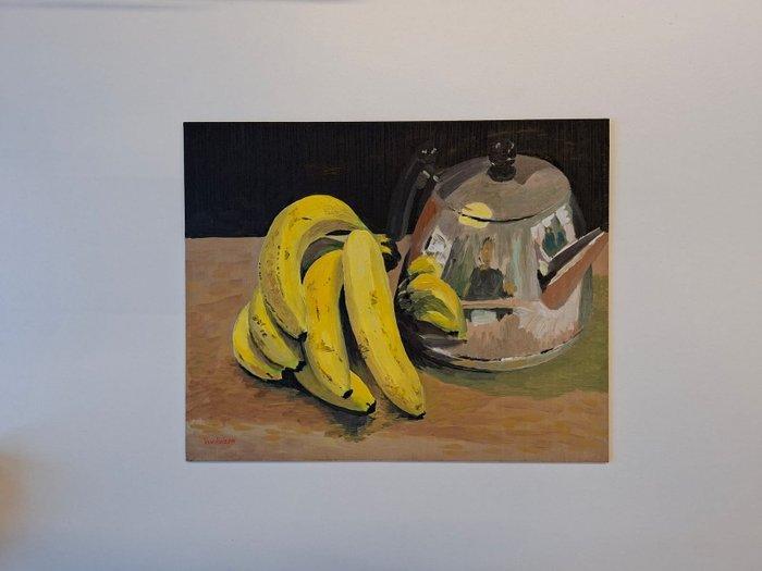 Peter van Huizen (1984) - Bananen met theepot, Antiek en Kunst, Kunst | Schilderijen | Modern