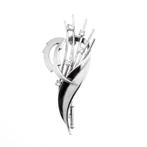 Witgouden broche met diamanten 0,27 ct. (moderne broche), Handtassen en Accessoires, Broches, Gebruikt, Overige kleuren, Ophalen of Verzenden