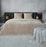 Teddy ribbed dekbedovertrek - taupe - 240 x 200/220 cm |, Huis en Inrichting, Slaapkamer | Beddengoed, Verzenden, Nieuw