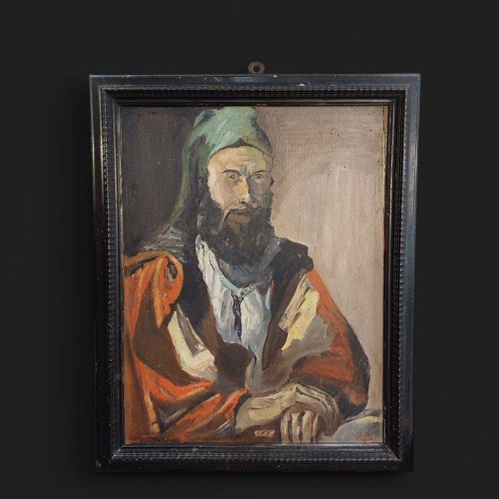 Vico Viganò (1874 - 1967) - Ritratto di Uomo Sardo con, Antiek en Kunst, Kunst | Schilderijen | Klassiek