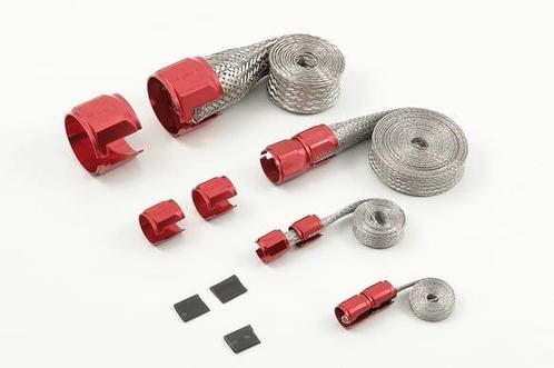 MR. GASKET FLEX-BRAID HOSE SLEEVE KIT - RED - Rvs slang, Auto-onderdelen, Accu's en Toebehoren, Nieuw, Verzenden