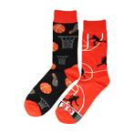 Sokken - Basketball Print - Zwart Oranje - Katoen -, Kleding | Dames, Nieuw