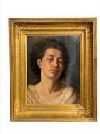 Hippolyte Flandrin (XIX), Cercle de - Portrait de Jeune, Antiek en Kunst