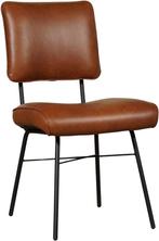 Cognac leren industriële design eetkamerstoel - Granada leer, Overige kleuren, Nieuw, Ophalen of Verzenden, Eén