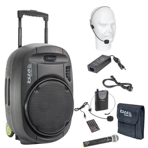 Ibiza Sound PORT15VHF-MKII Bluetooth Luidspreker USB/SD/VHF, Audio, Tv en Foto, Luidsprekerboxen
