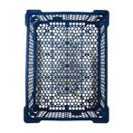 Geperforeerde krat blauw 40x30x12 5 cm lage rand 9 cm, Ophalen of Verzenden