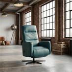 Leren handmatige relaxfauteuil Pride - Toledo Turquoise, Huis en Inrichting, Nieuw, Ophalen of Verzenden, Modern, 50 tot 75 cm