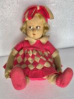 Lenci  - Poupée Felt Doll with Pink and White Dress -