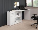 Meubella bureau Nomi wit 120 cm hoekbureau, Nieuw, Verzenden