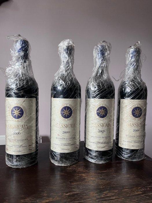 2009 Tenuta San Guido, Sassicaia - Bolgheri DOC - 4 Flessen, Verzamelen, Wijnen