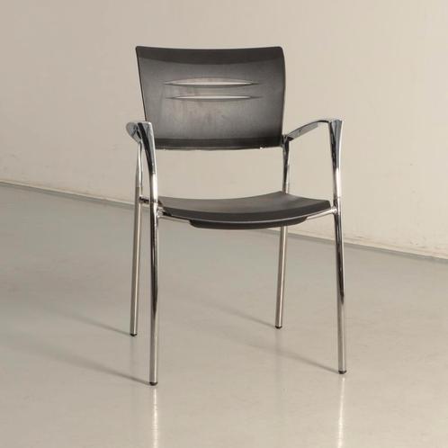 Dynamobel vergaderstoel, zwart, 4-poot onderstel, Huis en Inrichting, Stoelen, Gebruikt, Ophalen of Verzenden