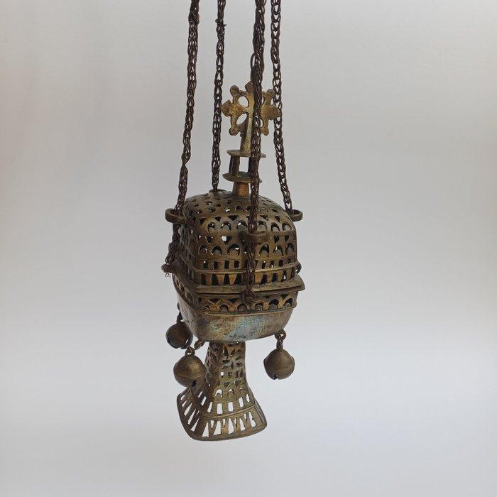 Wierookvat - Gegoten messing - Koptisch Wierookvat, Antiek en Kunst, Kunst | Niet-Westerse kunst