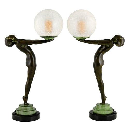 Paar lampen - Max Le Verrier - Lamp - LUEUR LUMINEUSE -, Antiek en Kunst, Kunst | Designobjecten