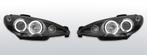 Koplampen Peugeot 206 02- + S16 (98-01)  Halo Rims zwart, Verzenden, Nieuw, Peugeot