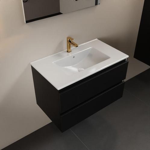MONDIAZ AIVY 80cm badmeubel Urban, wastafel glanzend wit, Doe-het-zelf en Bouw, Sanitair, Overige typen, Nieuw, Ophalen of Verzenden