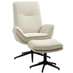 Relaxstoel Met Kruk 360° Draaibare TV-stoel Met Ligfunctie,, Verzenden, Nieuw