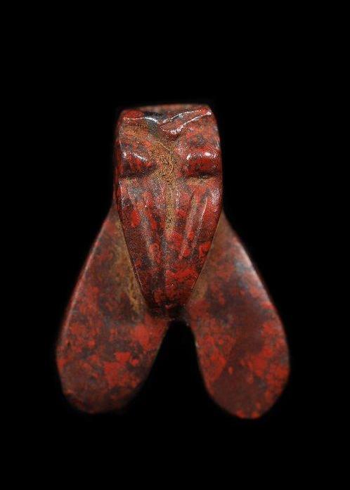 Oude Egypte, Nieuwe rijk Jasper Vliegen Amulet  (Zonder, Antiek en Kunst, Antiek | Overige Antiek