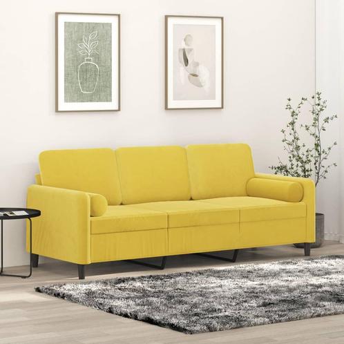 vidaXL Canapé 3 places avec oreillers décoratifs jaune, Maison & Meubles, Canapés | Salons, Neuf, Envoi