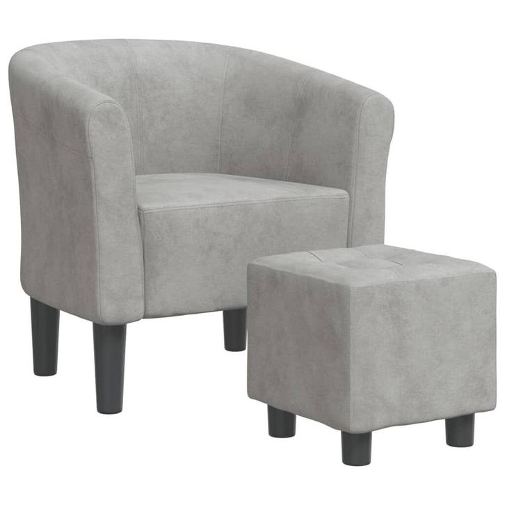 Relaxzetel Lichtgrijs met Voetenbank | Retour deal | 46%..., Huis en Inrichting, Fauteuils, 50 tot 75 cm, Minder dan 75 cm, Nieuw
