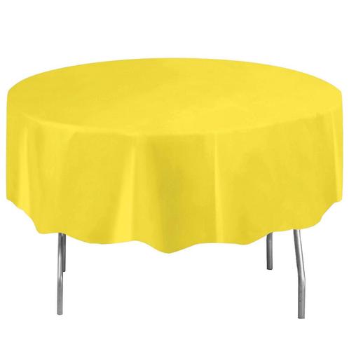 Gele Tafelkleed Rond 2,13m, Hobby en Vrije tijd, Feestartikelen, Nieuw, Verzenden