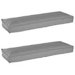 vidaXL Pallet Kussen Set 2 pcs Grijs 120 x 40 x 8 cm Oxford, Huis en Inrichting, Verzenden, Nieuw