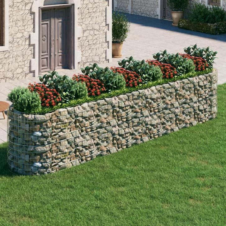 vidaXL Gabion plantenbak verhoogd 500x100x100 cm, Tuin en Terras, Bloempotten, Nieuw, Verzenden