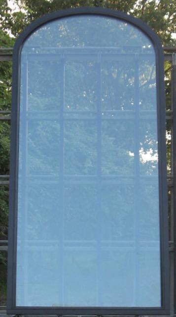 afrormosia houten raam , chassis , boograam 134 x 273 zwart, Ophalen of Verzenden, Raamkozijn