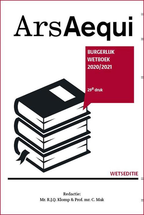 Ars Aequi Wetseditie  -   Burgerlijk wetboek 2020/2021, Livres, Science, Envoi