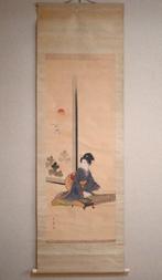 Japanse schoonheid - Een vrouw in een kimono die de koto