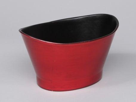 Bloempot Ovaal Rood 22x15x12 cm, Huis en Inrichting, Woonaccessoires | Kunstplanten en Kunstbloemen, Nieuw