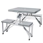 vidaXL Campingtafel met vier zittingen inklapbaar aluminium