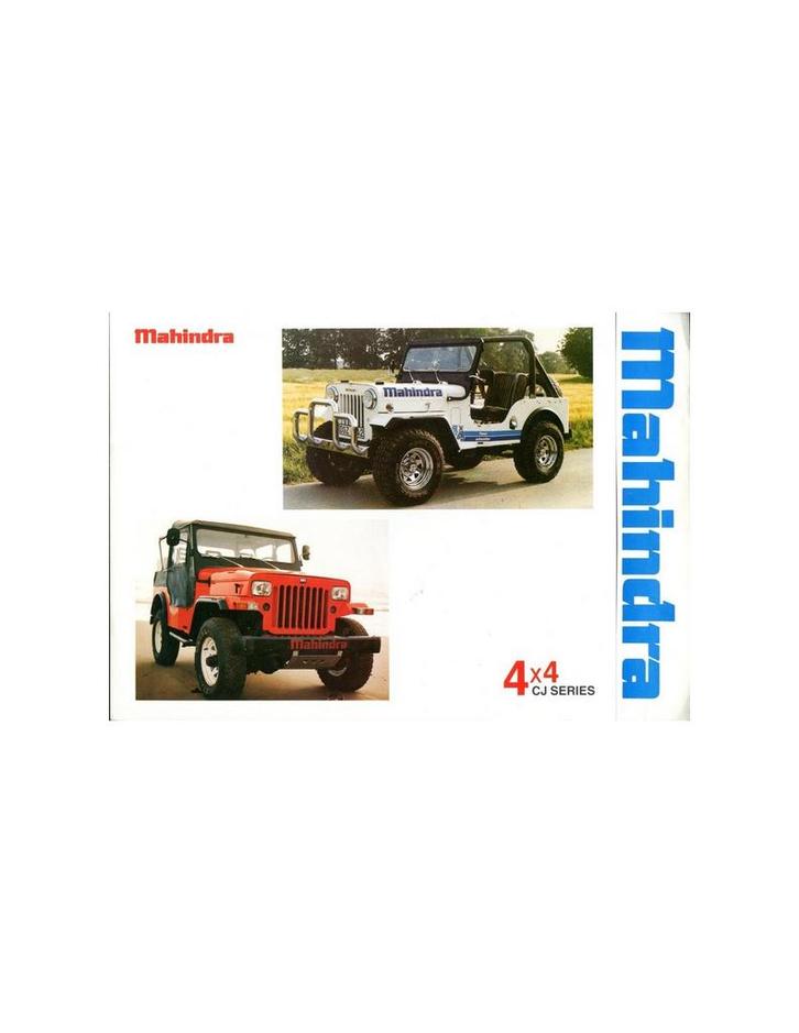 1988 MAHINDRA 4X4 CJ SERIES BROCHURE ENGELS, Boeken, Auto's | Folders en Tijdschriften