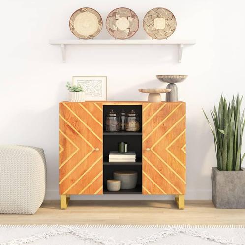 vidaXL Dressoir 90x33,5x75 cm massief mangohout bruin en, Huis en Inrichting, Kasten | Dressoirs, Nieuw, Verzenden