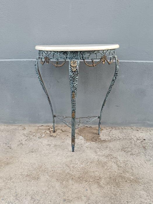 Wandtafel - Bronzen console met marmeren deksel, Antiek en Kunst, Curiosa en Brocante