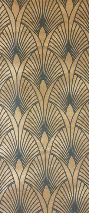 TISSU avec motif art déco or, élégance vintage et reflets de, Antiek en Kunst, Antiek | Tapijten, Tafelkleden en Textiel