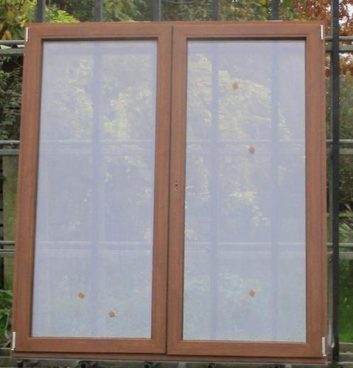 pvc terrasraam , raam , chassis 166 x 186 gouden eik, Doe-het-zelf en Bouw, Raamkozijnen en Schuifdeuren, Inclusief glas, Nieuw