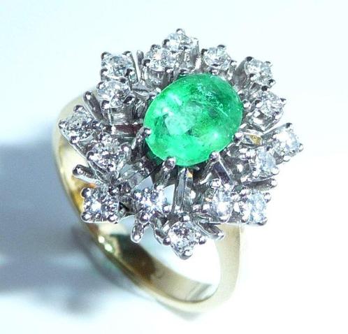 Ring - 14 karaat Geel goud, Witgoud - 1.00ct. tw. Diamant, Handtassen en Accessoires, Ringen