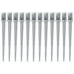 vidaXL Grondpinnen 12 st 8x8x91 cm gegalvaniseerd staal, Verzenden, Nieuw