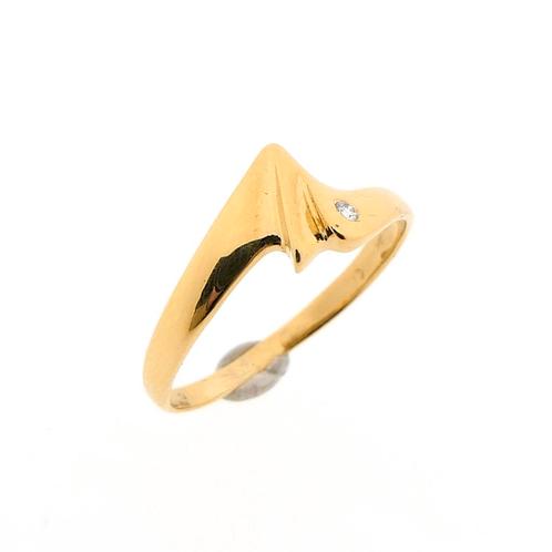 18 Krt. Gouden ring met diamant | 0,01 ct. (gouden sieraden), Handtassen en Accessoires, Ringen, Dame, Met edelsteen, Overige kleuren