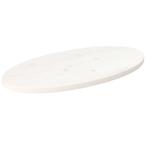 vidaXL Tafelblad ovaal 80x40x2,5 cm massief grenenhout wit, Verzenden, Nieuw