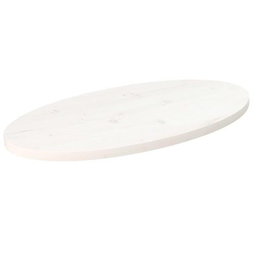 vidaXL Tafelblad ovaal 80x40x2,5 cm massief grenenhout wit, Huis en Inrichting, Tafelonderdelen, Nieuw, Verzenden