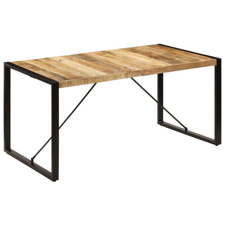vidaXL Eettafel 160x80x75 cm massief mangohout, Huis en Inrichting, Tafels | Eettafels, Nieuw, Verzenden