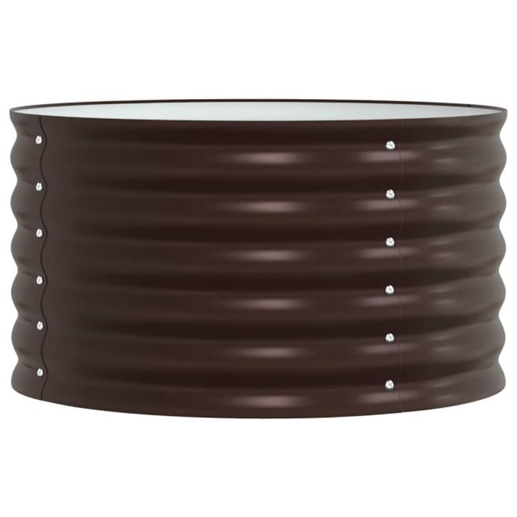 vidaXL Verhoogd bed Bruin 80 x 80 x 44 cm Staal, Tuin en Terras, Bloempotten, Nieuw, Verzenden