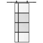 vidaXL Schuifdeur met beslag 76x205 cm gehard glas en, Doe-het-zelf en Bouw, Deuren en Vliegenramen, Verzenden, Nieuw