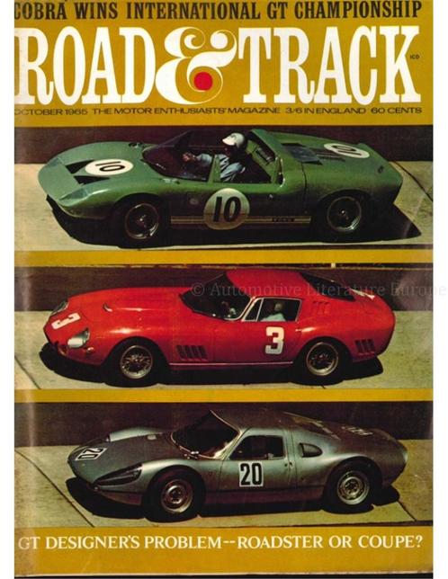 1965 ROAD AND TRACK MAGAZINE OKTOBER ENGELS, Boeken, Auto's | Folders en Tijdschriften, Ophalen of Verzenden
